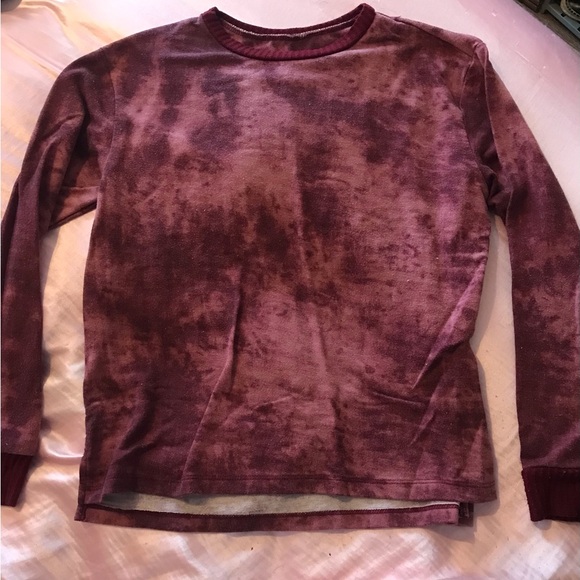 Tie dye sweatshirt maroon long sleeve soft - Picture 2 of 5